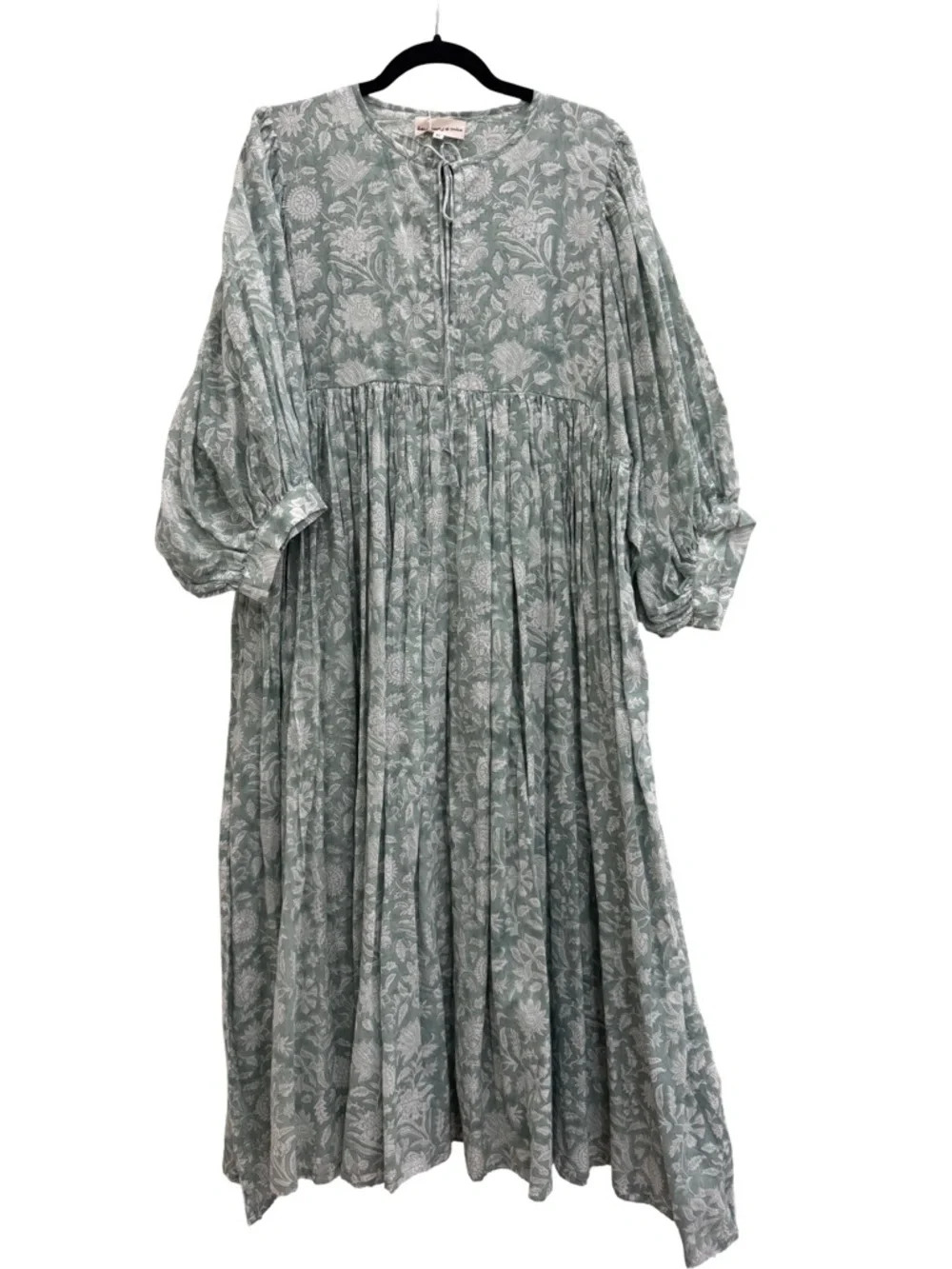 Daughters of India Sage Green Floral Maxi Dress - Picture 2 of 6